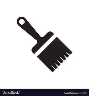 black paint brush solid icon