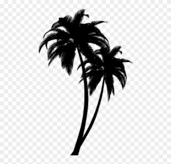 Black Palm Tree Clipart - Palm Tree Silhouette