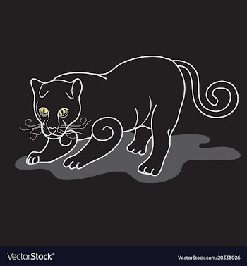 Black panther with hand drawn vector image