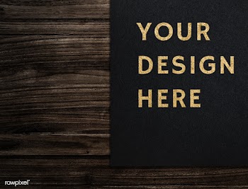 Black paper mockup on wooden background | Free stock psd mockup - 578667