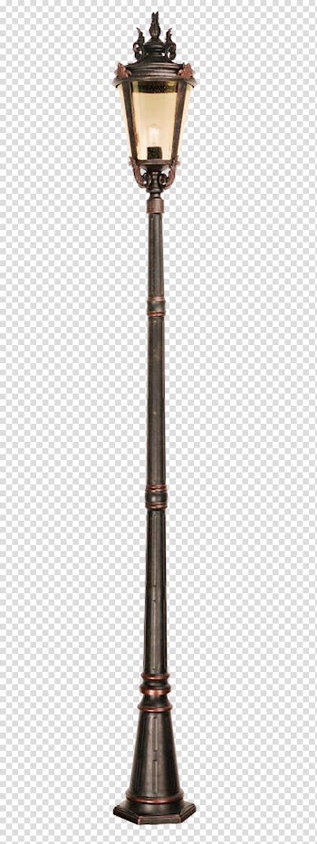 Black park post illustration, Street light Lighting Light fixture Floodlight, Retro street lights transparent background PNG clipart