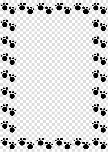 Black paw prints frame, Pug Dachshund Cat Puppy , Footprints border material transparent background PNG clipart