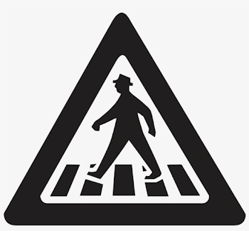 Black Pedestrian Safety Sign Pattern - German Crosswalk Sign ...