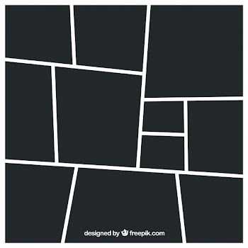 Black photo frame collage template Free Vector