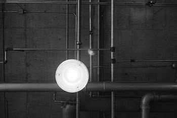 Black Pipes and White Pendant Lamp