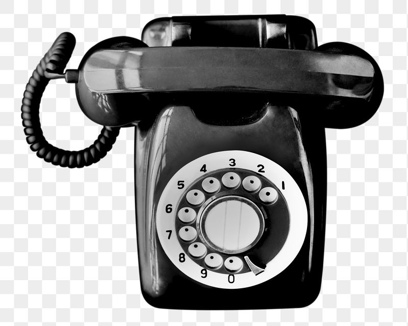 Black png rotary telephone sticker, | Free PNG - rawpixel