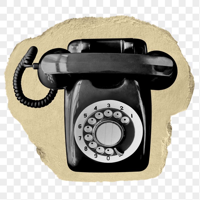 Black png rotary telephone sticker, | Free PNG - rawpixel