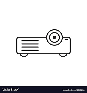 black projector line icon