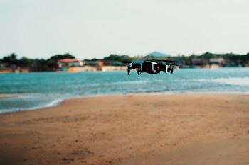 Black Quadcopter Drone On Flight
