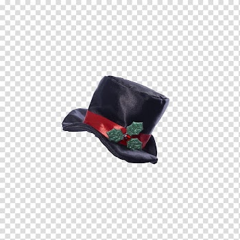 Black, red, and green Christmas top hat transparent background PNG clipart