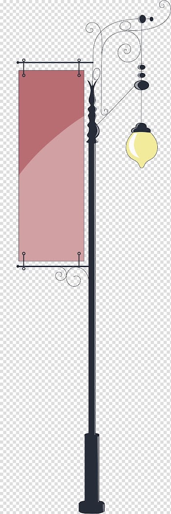 Black, red, and yellow light post illustration, Poster, Billboard hanging lights transparent background PNG clipart
