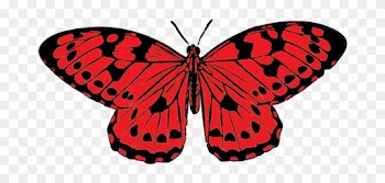 Black Red Butterfly Clip Art Png Clipart - Red And Black Butterfly