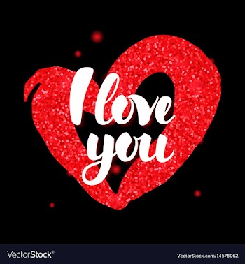  					Black red i love you vector image														