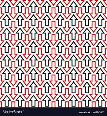 Black red seamless arrow pattern background vector image