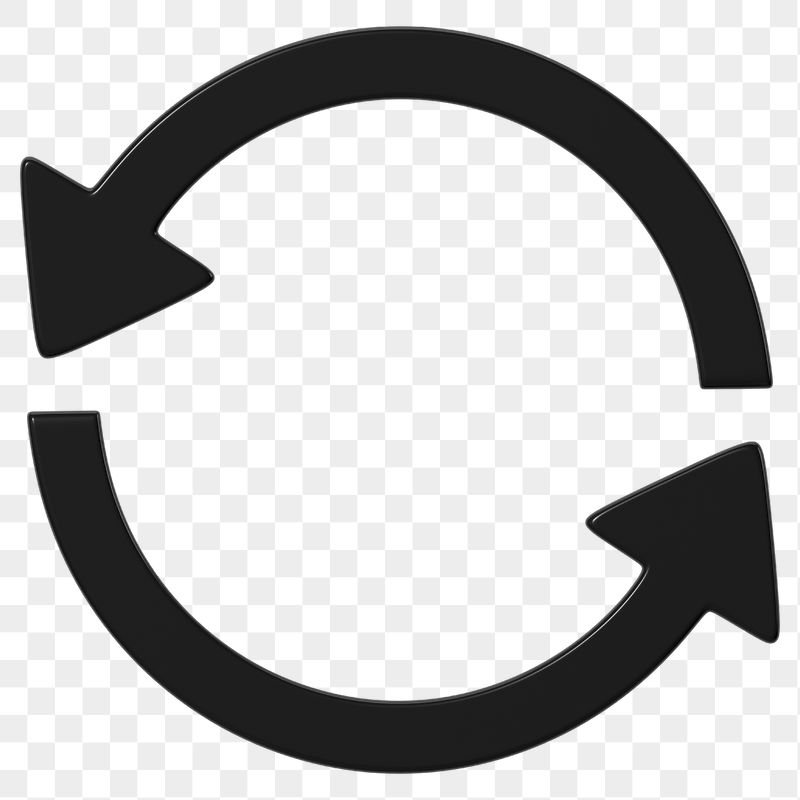 Black refresh symbol png 3D | Free PNG - rawpixel