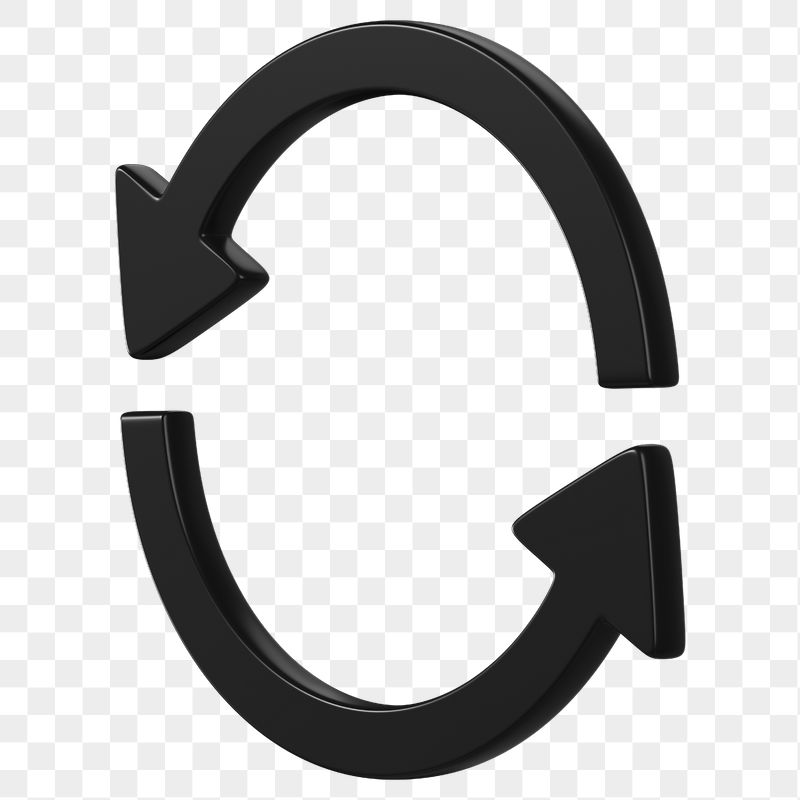 Black refresh symbol png 3D | Free PNG - rawpixel