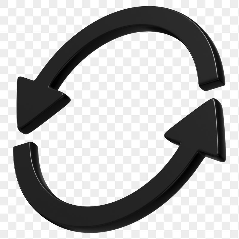 Black refresh symbol png 3D | Free PNG - rawpixel