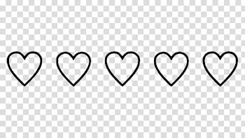 BLACK RESOURCES, five heart logos illustration transparent background PNG clipart