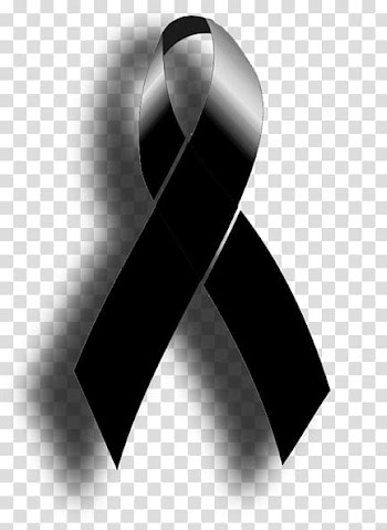 Black ribbon art, Death Brazil Actor, luto. transparent background PNG clipart