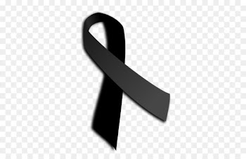 Black ribbon Awareness ribbon Badge - Cross the black ribbon with transparent material 