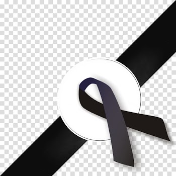 Black ribbon Awareness ribbon , BLACK RIBBON transparent background PNG clipart