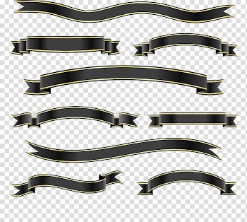 Black ribbon boarder lot illustration, Ribbon Euclidean Icon, Phnom Penh black ribbon transparent background PNG clipart