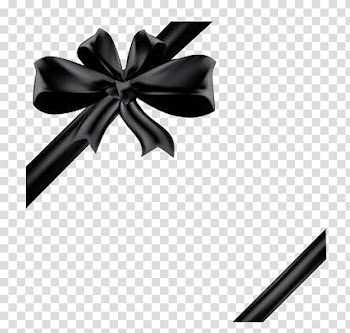 Black ribbon border , Black ribbon Funeral, Satin black ribbon decorative elements transparent background PNG clipart