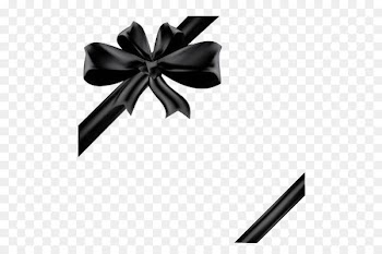 Black ribbon Funeral - Satin black ribbon decorative elements 