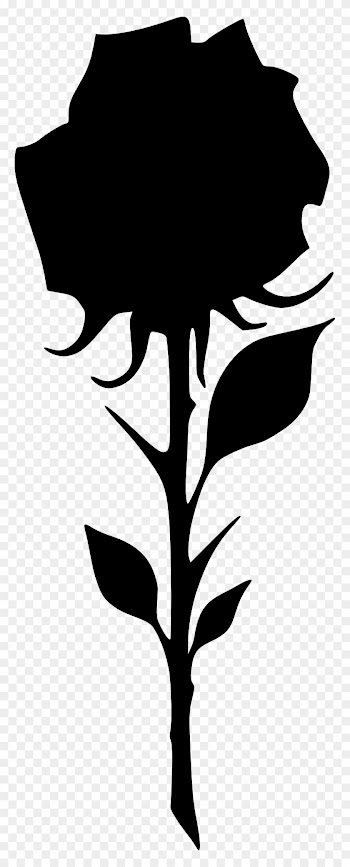 Black Rose Silhouette - Black Rose Png Clipart