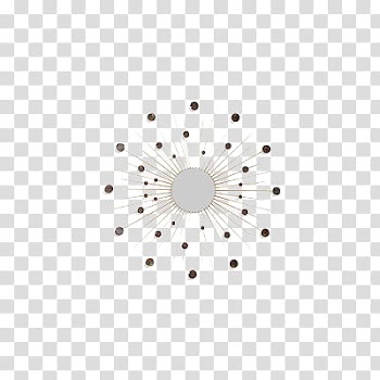 Black, round mirror with gray sunburst frame transparent background PNG clipart