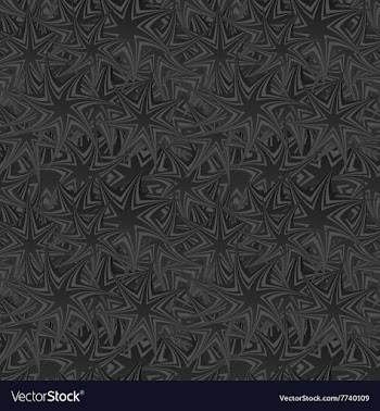 Black seamless twisted star pattern background vector image