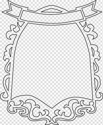 Black shield border illustration, Black and white, Round border black frame transparent background PNG clipart
