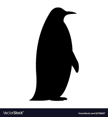 Black silhouette of a penguin Royalty Free Vector Image