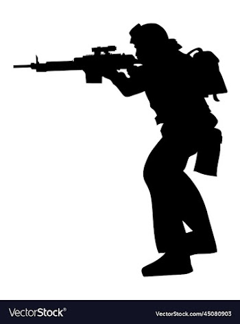 black silhouette of a soldier in armour