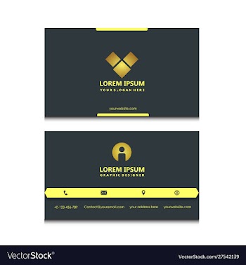 Black simple elegant business card template vector image