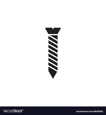 black single screw abstract icon