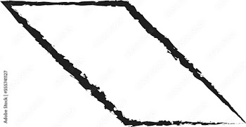 Black sketchy parallelogram icon
