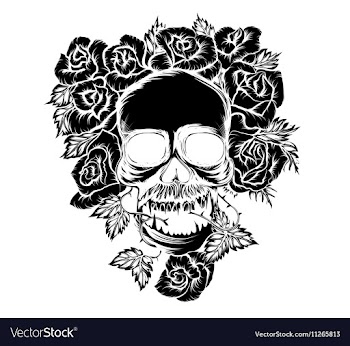 Black skull vector image
