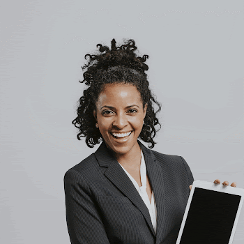 Black smiling businesswoman background, salesperson | Free Photo - rawpixel