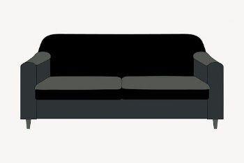 Black sofa clipart, furniture illustration | Free PSD - rawpixel
