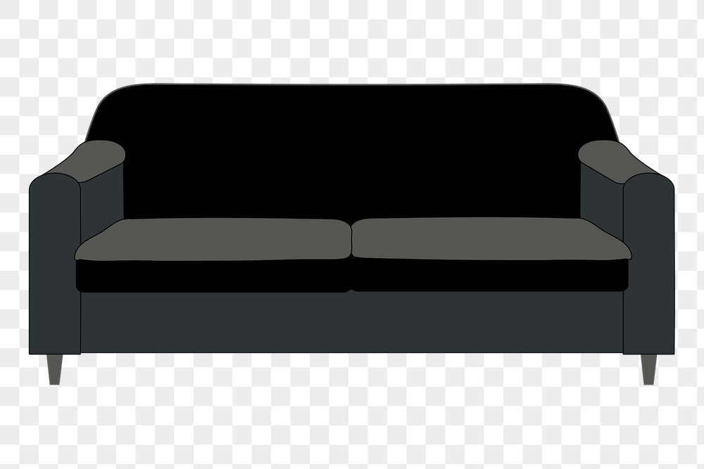 Black sofa png sticker, furniture | Free PNG - rawpixel
