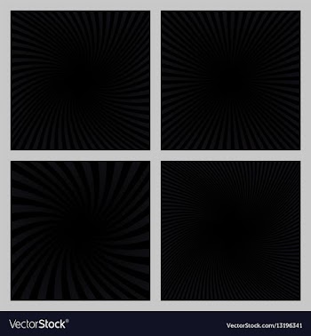 Black spiral ray and starburst background set vector image