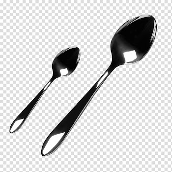 Black Spoon Bistro Fork, Black spoon transparent background PNG clipart