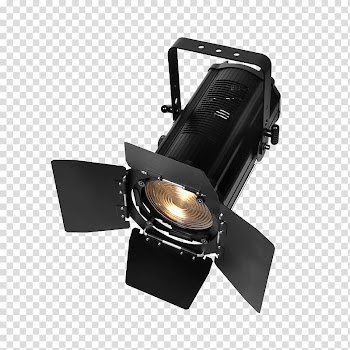 Black stage light illustration, Light-emitting diode Fresnel lens Fresnel lantern Lighting, led stage lighting spotlights transparent background PNG clipart