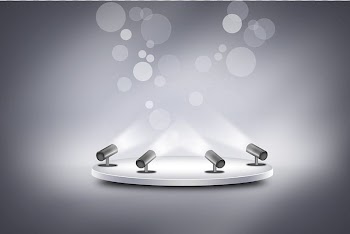 Black stage light illustration, Promotion Presentation Desktop , podium transparent background PNG clipart
