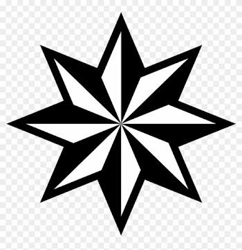 Black Star Clipart - 8 Pointed Star Vector
