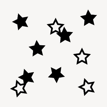 Black stars clipart, flat shape | Free Vector - rawpixel