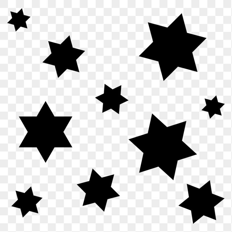 Black stars png sticker, flat | Free PNG - rawpixel