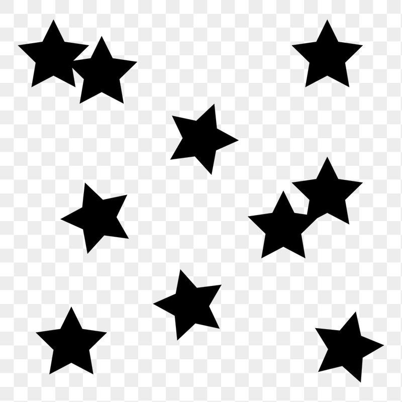 Black stars png sticker, flat | Free PNG - rawpixel