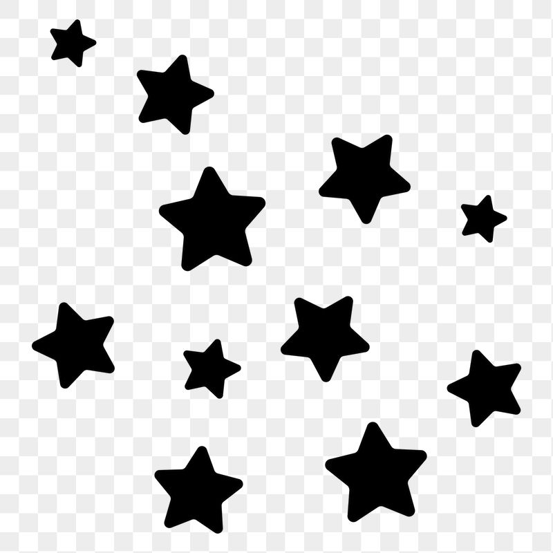 Black stars png sticker, flat | Free PNG - rawpixel